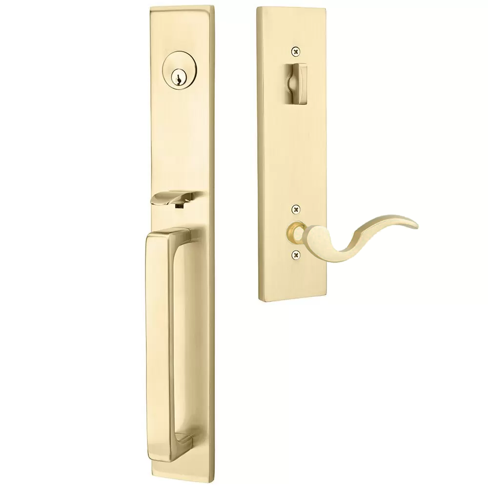 Emtek Lausanne Tubular Entryset Full Length with Cortina Lever