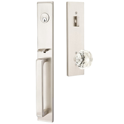 Emtek Lausanne Tubular Entryset Full Length with Diamond Glass Knob