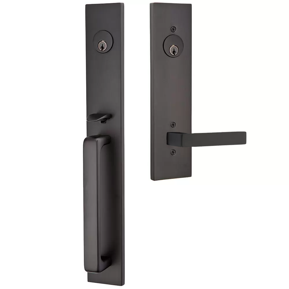 Emtek Lausanne Tubular Entryset Full Length with Dumont Lever