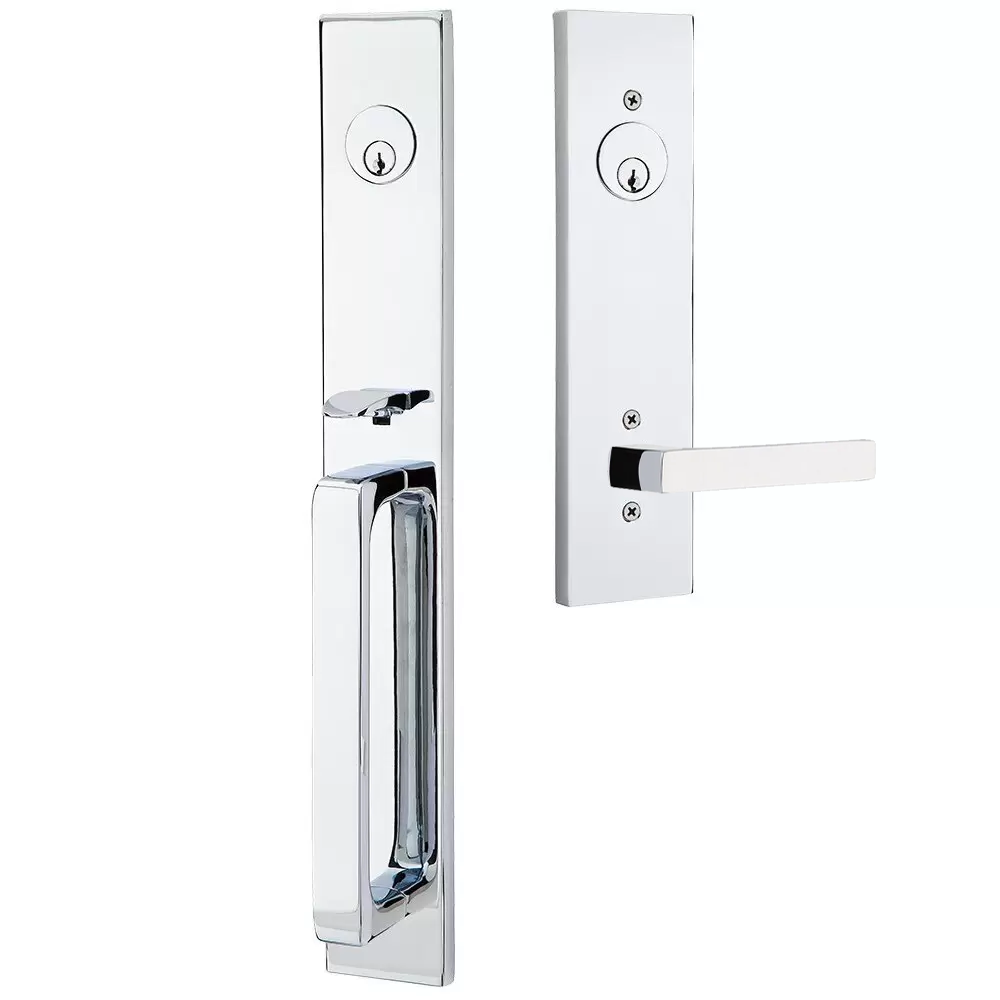 Emtek Lausanne Tubular Entryset Full Length with Dumont Lever