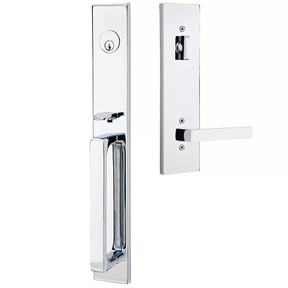 Emtek Lausanne Tubular Entryset Full Length with Dumont Lever