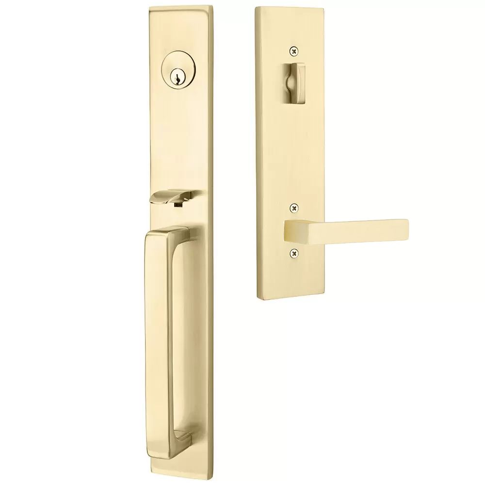 Emtek Lausanne Tubular Entryset Full Length with Dumont Lever