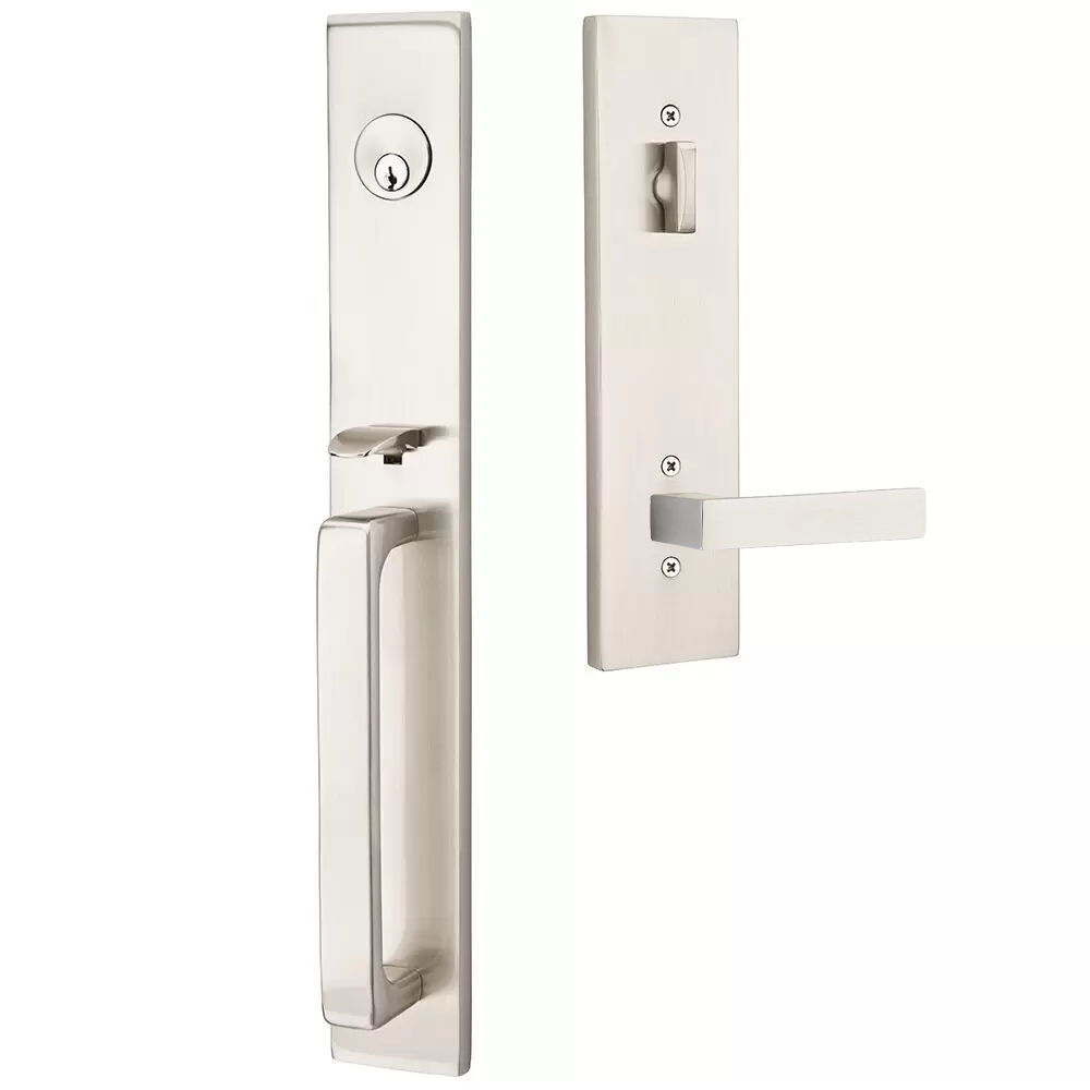 Emtek Lausanne Tubular Entryset Full Length with Dumont Lever