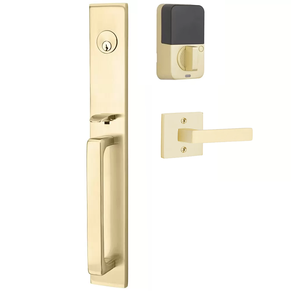 Emtek Lausanne Tubular Entryset Full Length with Dumont Lever