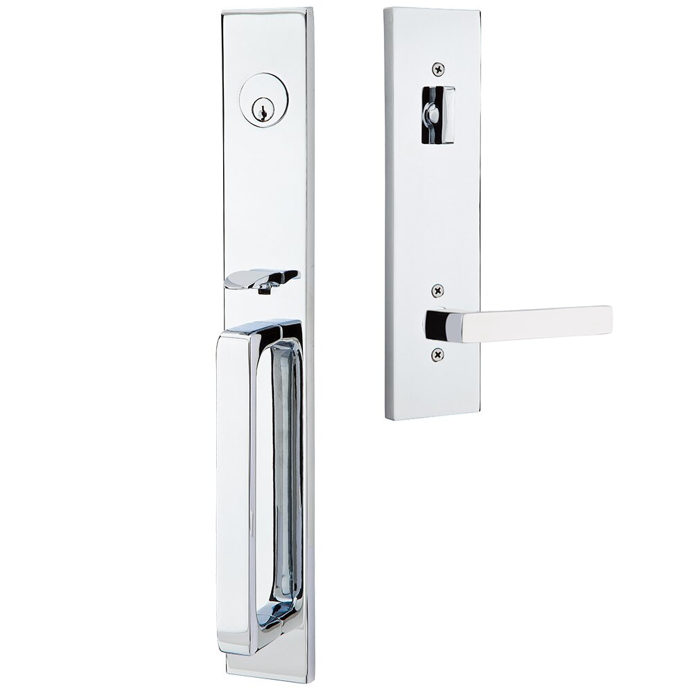 Emtek Lausanne Tubular Entryset Full Length with Dumont Lever