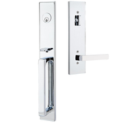 Emtek Lausanne Tubular Entryset Full Length with Dumont Lever