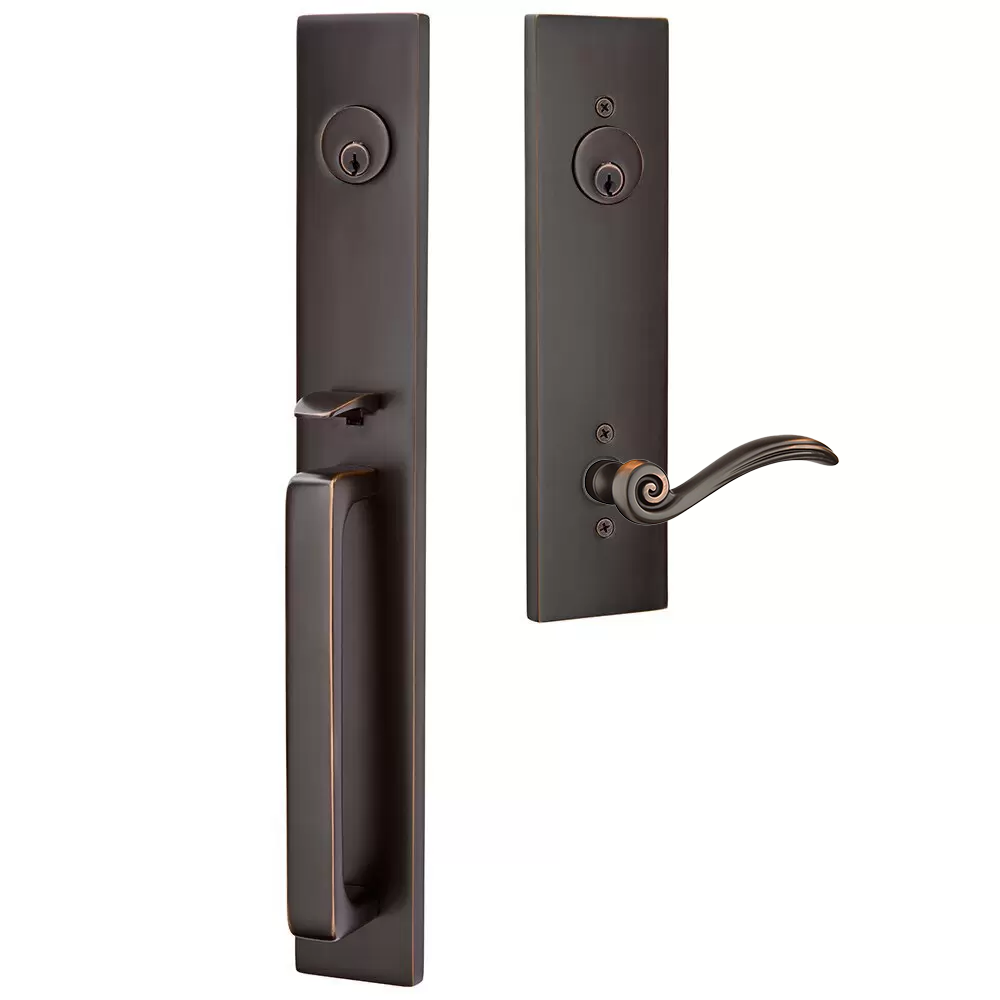 Emtek Lausanne Tubular Entryset Full Length with Elan Lever