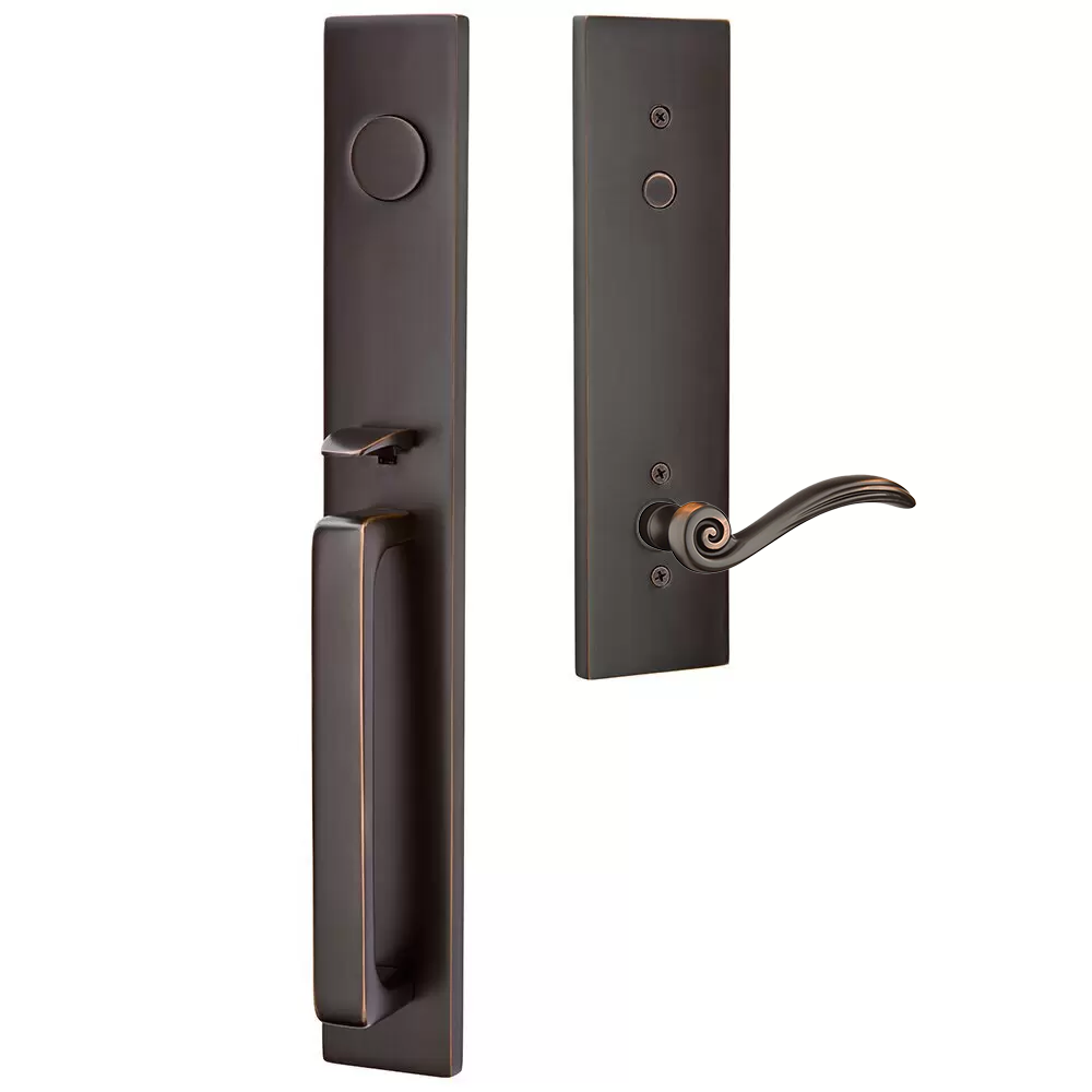 Emtek Lausanne Tubular Entryset Full Length with Elan Lever