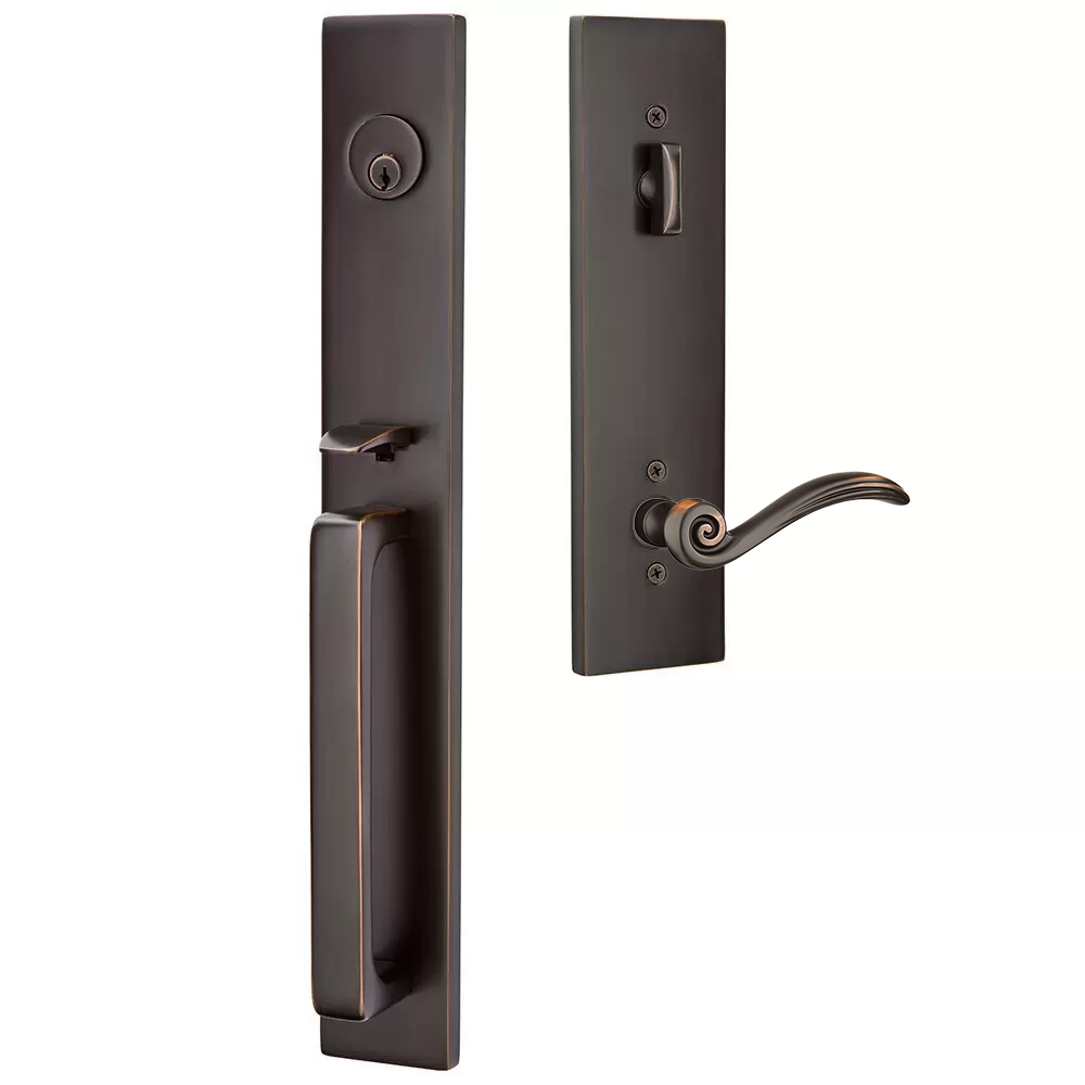 Emtek Lausanne Tubular Entryset Full Length with Elan Lever