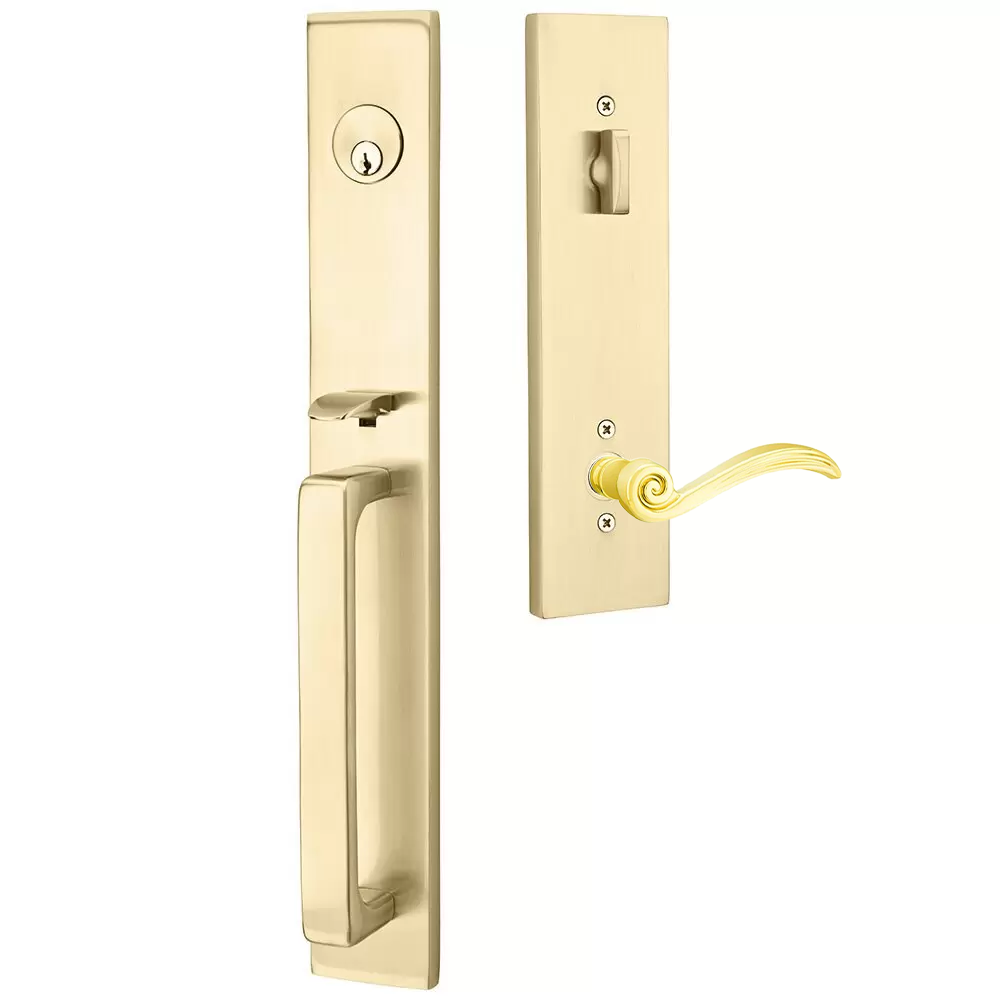 Emtek Lausanne Tubular Entryset Full Length with Elan Lever
