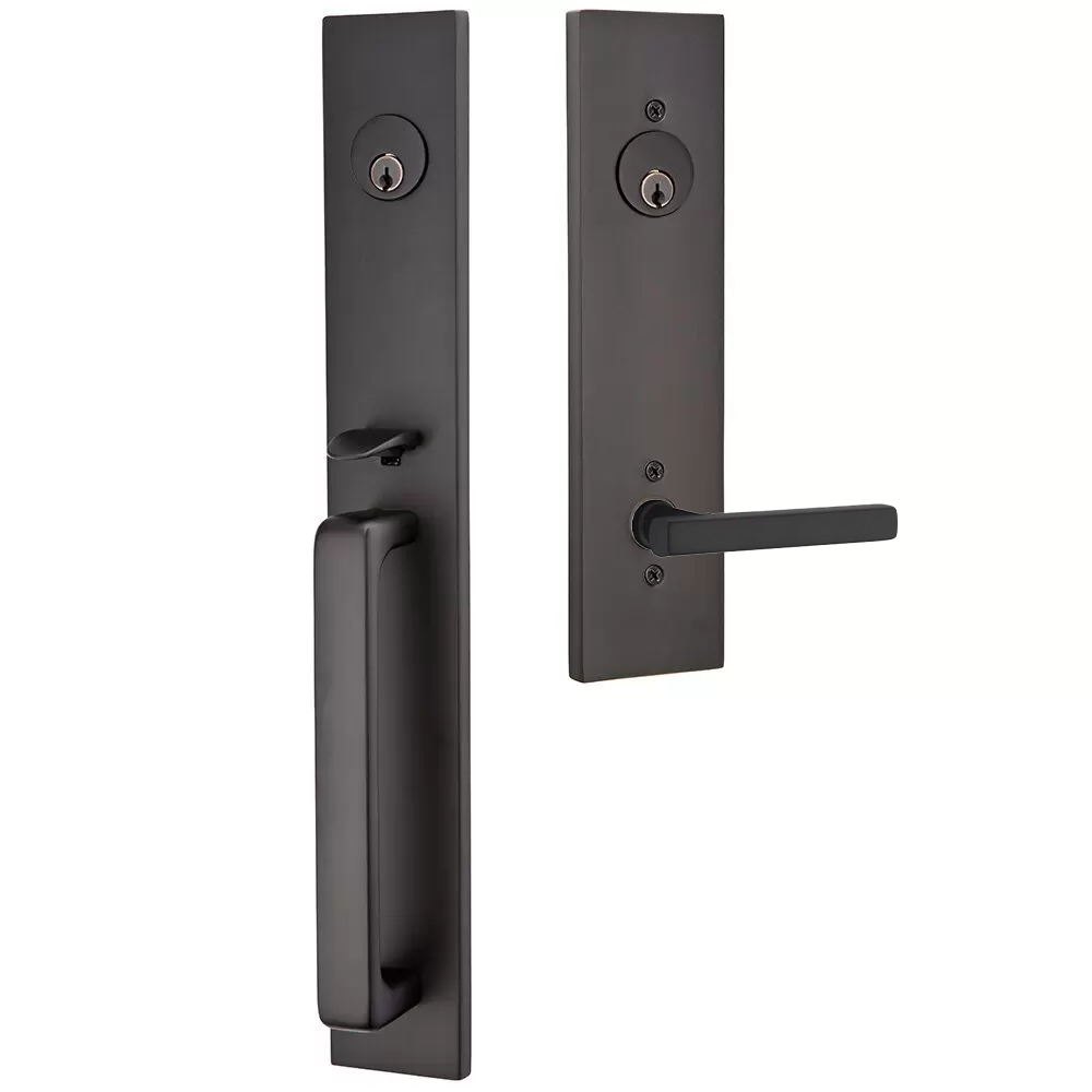 Emtek Lausanne Tubular Entryset Full Length with Freestone Lever