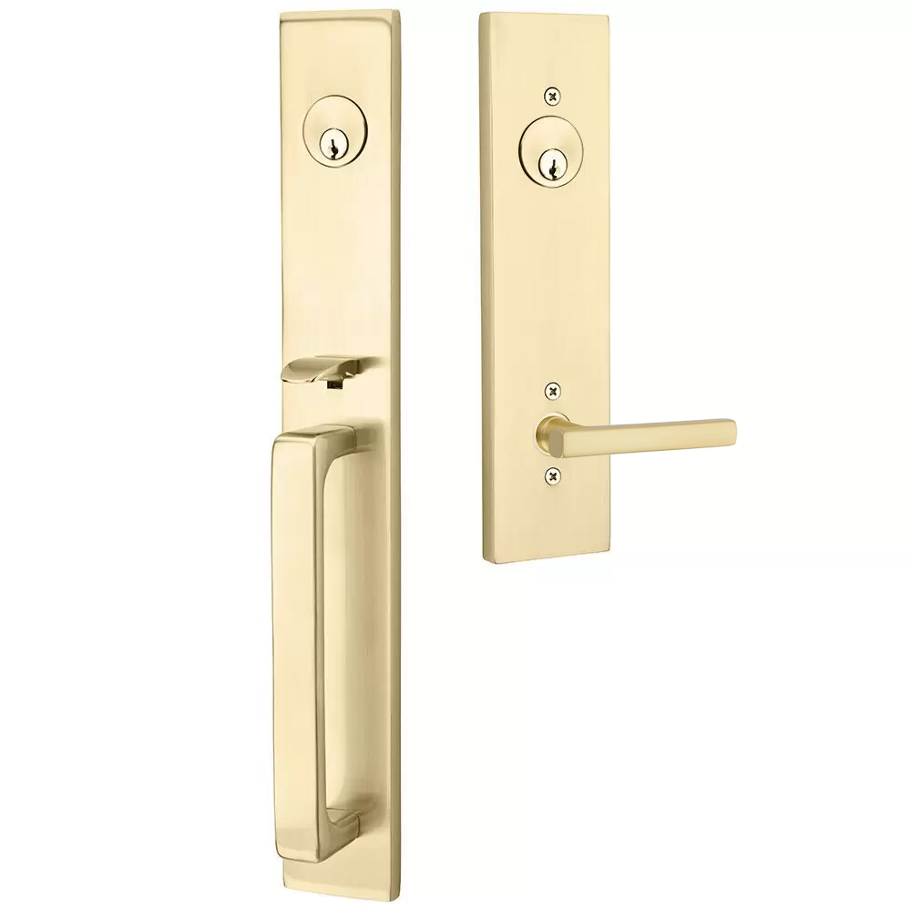 Emtek Lausanne Tubular Entryset Full Length with Freestone Lever