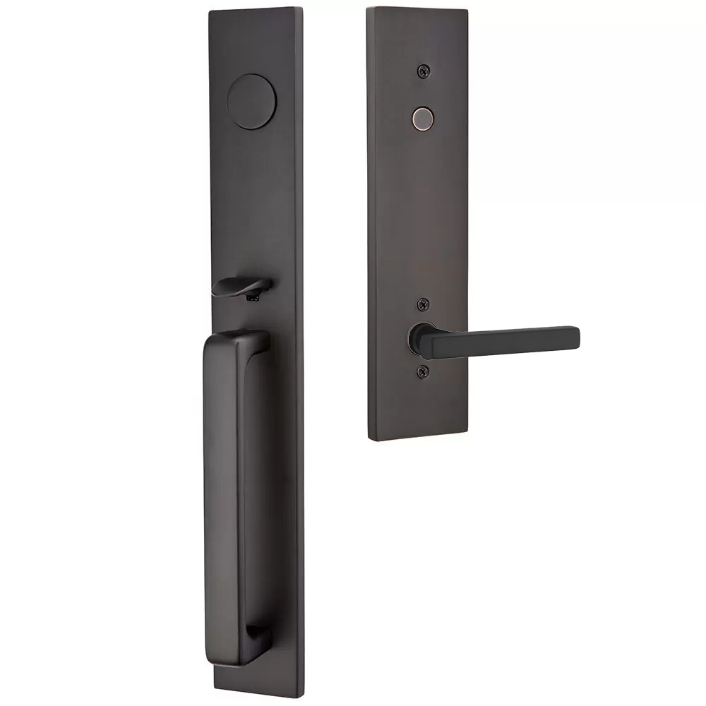 Emtek Lausanne Tubular Entryset Full Length with Freestone Lever