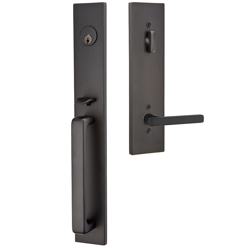 Emtek Lausanne Tubular Entryset Full Length with Freestone Lever