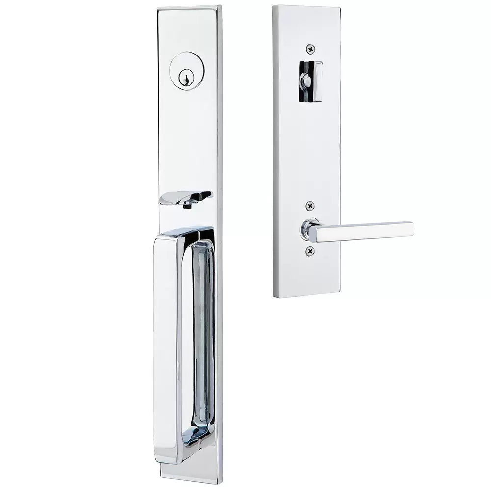 Emtek Lausanne Tubular Entryset Full Length with Freestone Lever