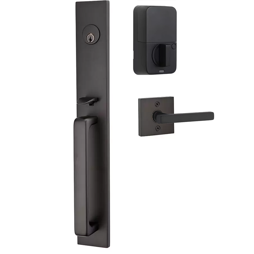 Emtek Lausanne Tubular Entryset Full Length with Freestone Lever