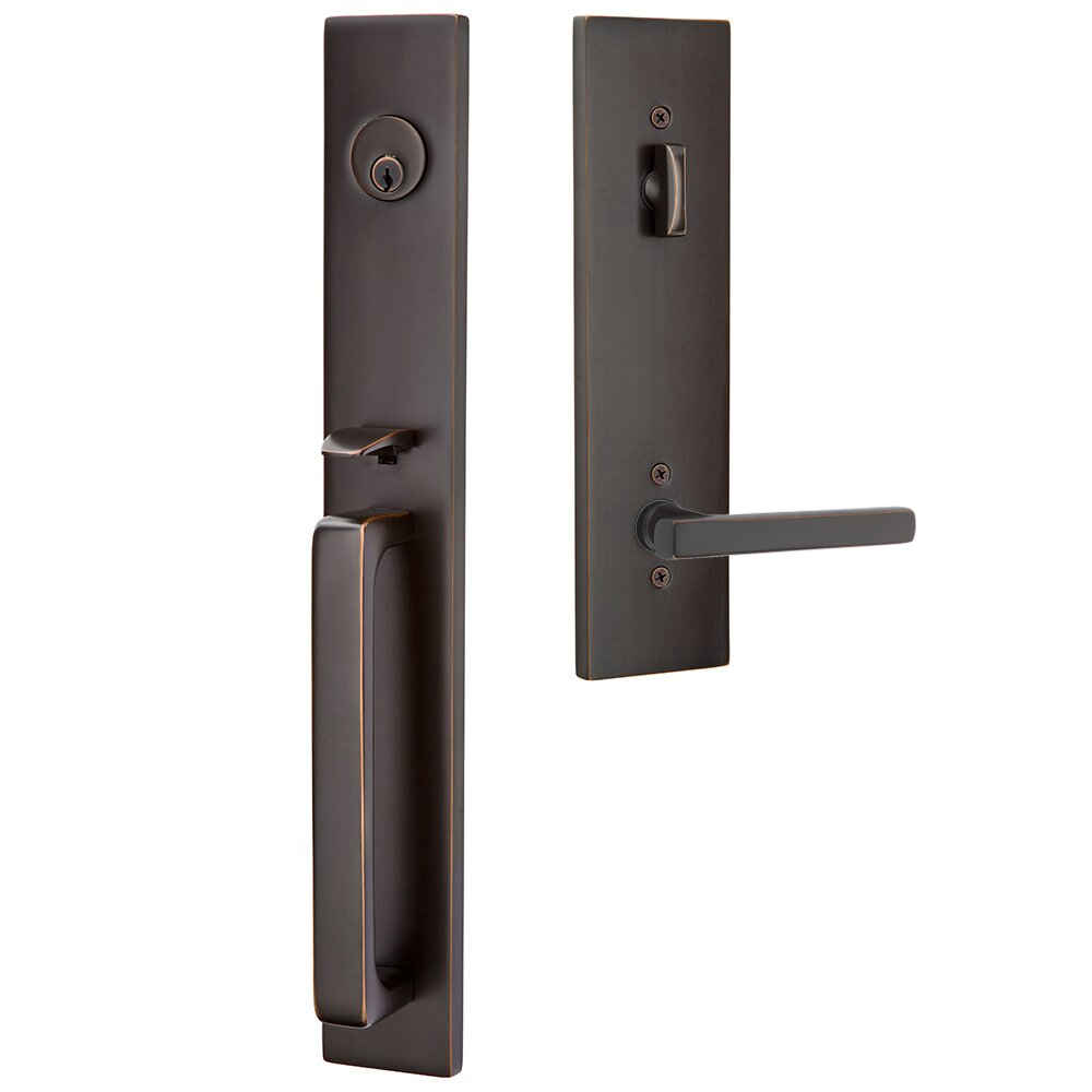 Emtek Lausanne Tubular Entryset Full Length with Freestone Lever