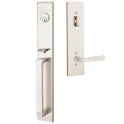 Emtek Lausanne Tubular Entryset Full Length with Hammered Lever