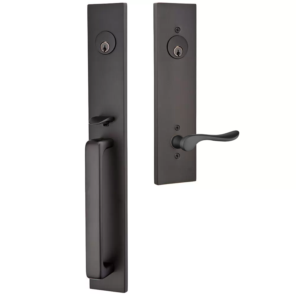 Emtek Lausanne Tubular Entryset Full Length with Luzern Lever