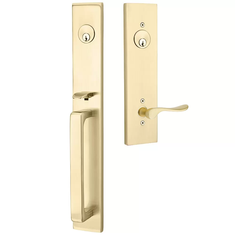 Emtek Lausanne Tubular Entryset Full Length with Luzern Lever