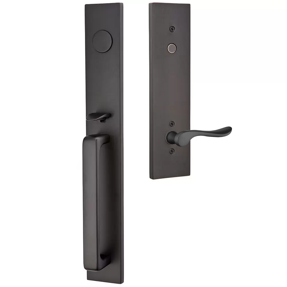 Emtek Lausanne Tubular Entryset Full Length with Luzern Lever