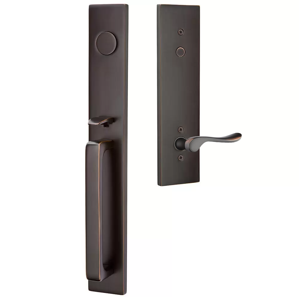 Emtek Lausanne Tubular Entryset Full Length with Luzern Lever