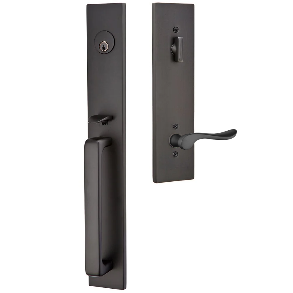 Emtek Lausanne Tubular Entryset Full Length with Luzern Lever