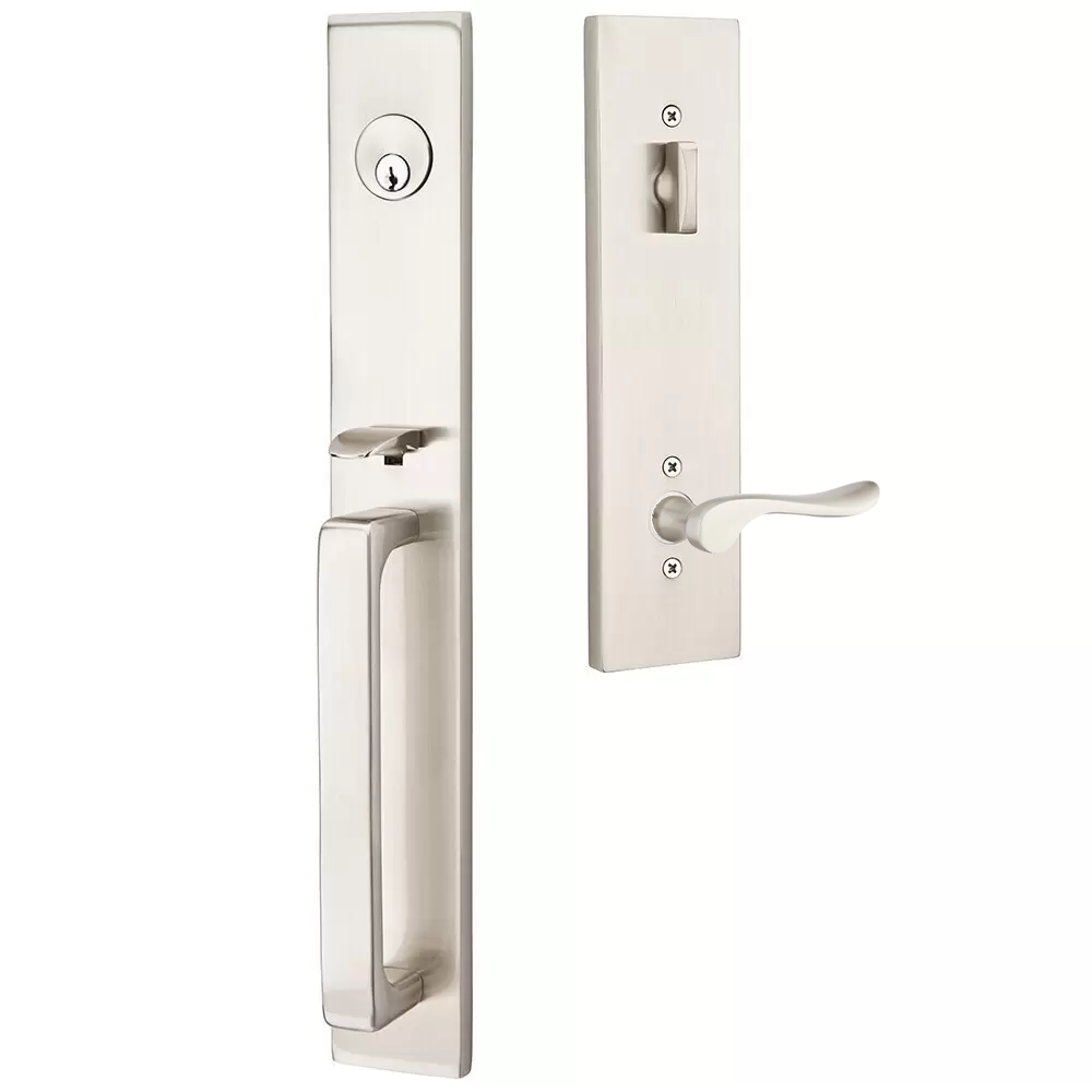 Emtek Lausanne Tubular Entryset Full Length with Luzern Lever