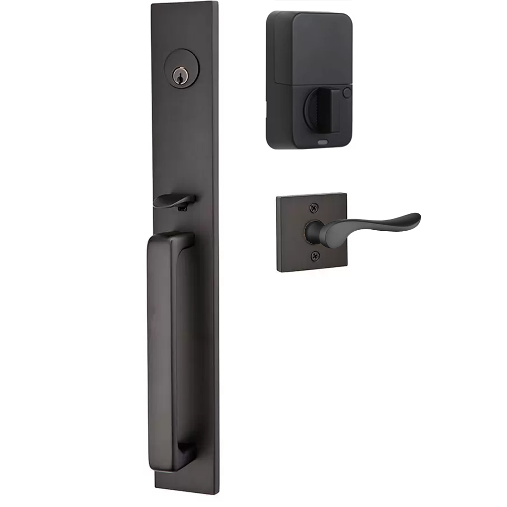 Emtek Lausanne Tubular Entryset Full Length with Luzern Lever