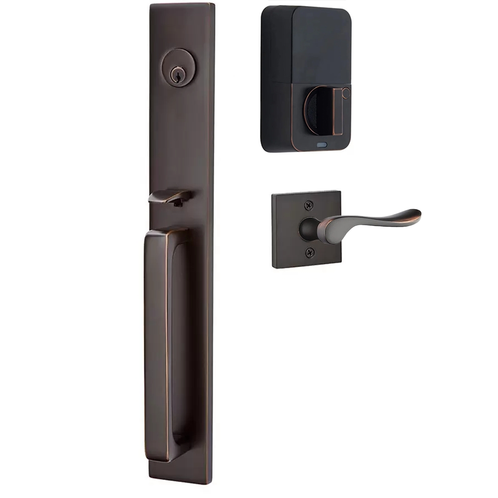 Emtek Lausanne Tubular Entryset Full Length with Luzern Lever