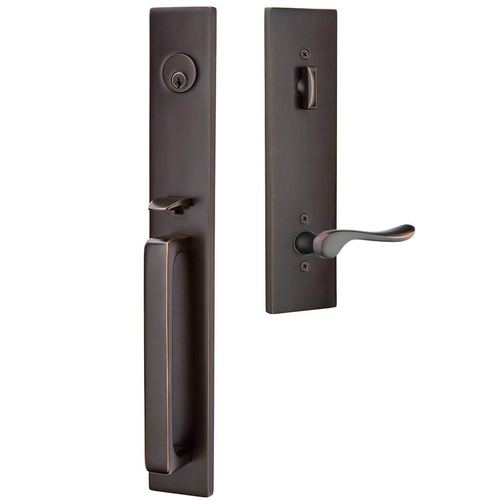 Emtek Lausanne Tubular Entryset Full Length with Luzern Lever