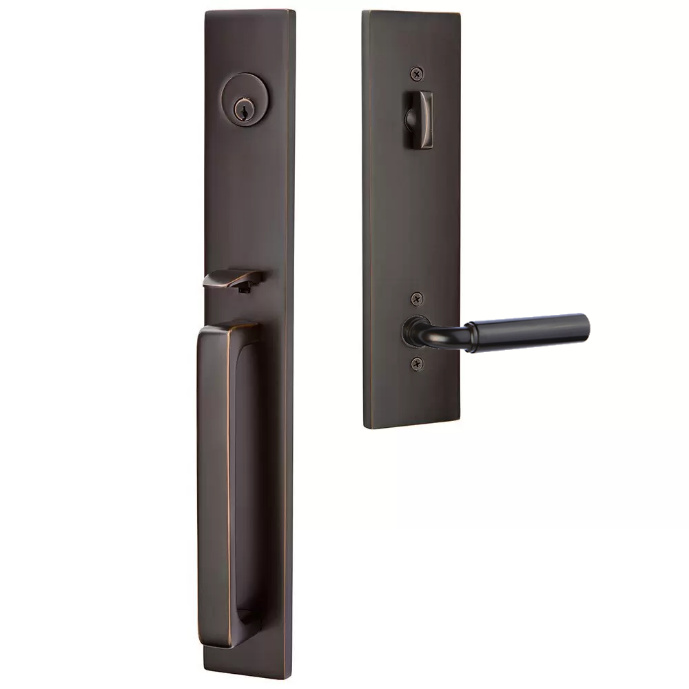 Emtek Lausanne Tubular Entryset Full Length with Manning Lever