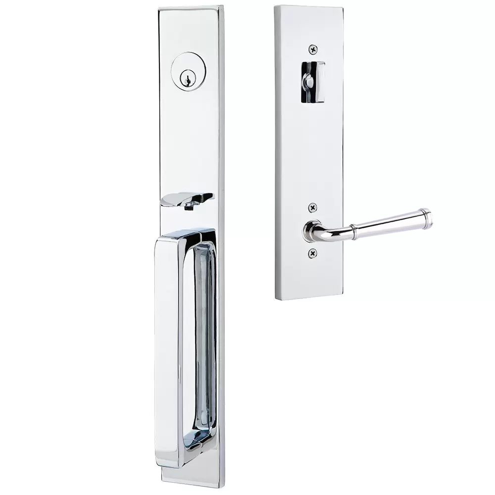 Emtek Lausanne Tubular Entryset Full Length with Merrimack Lever