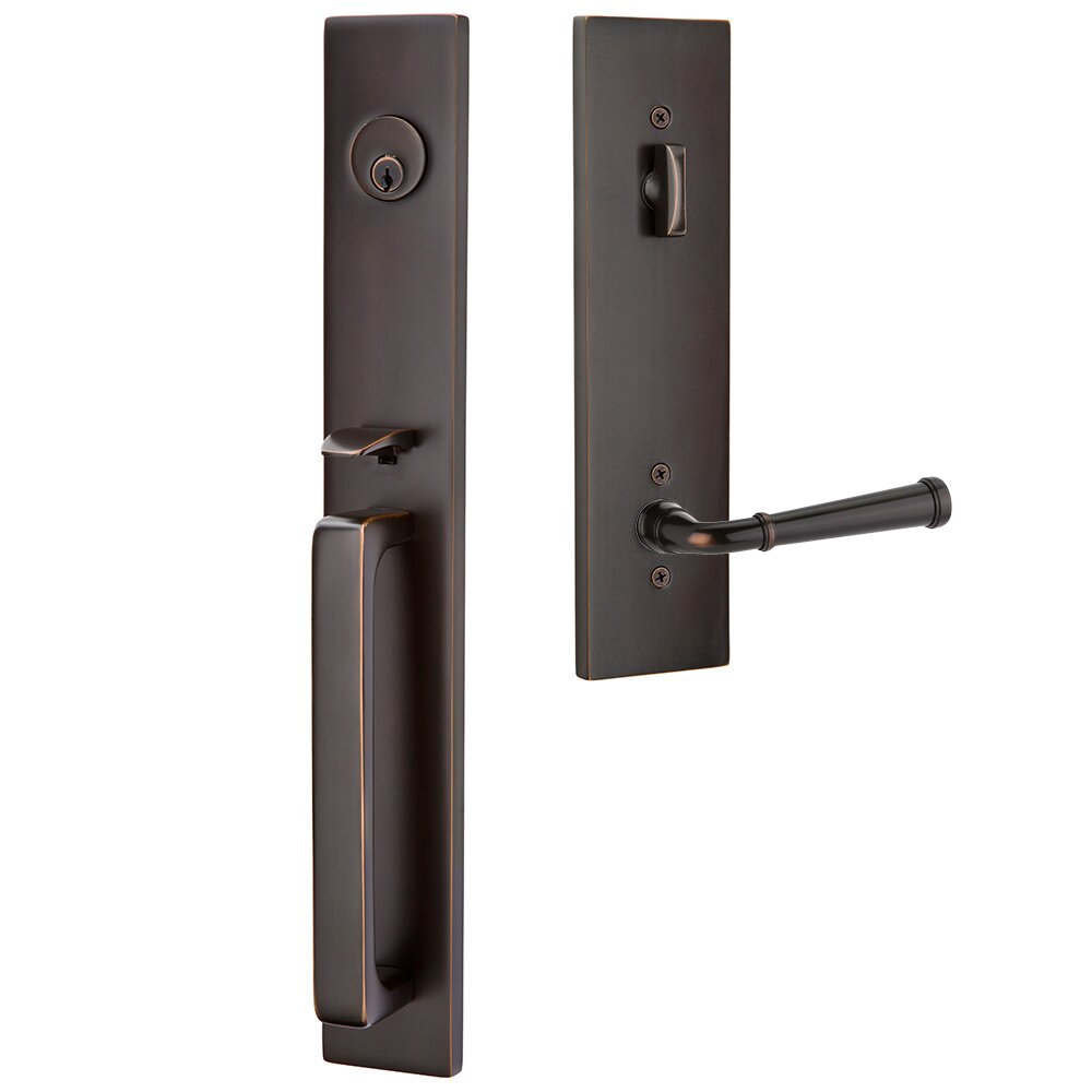 Emtek Lausanne Tubular Entryset Full Length with Merrimack Lever