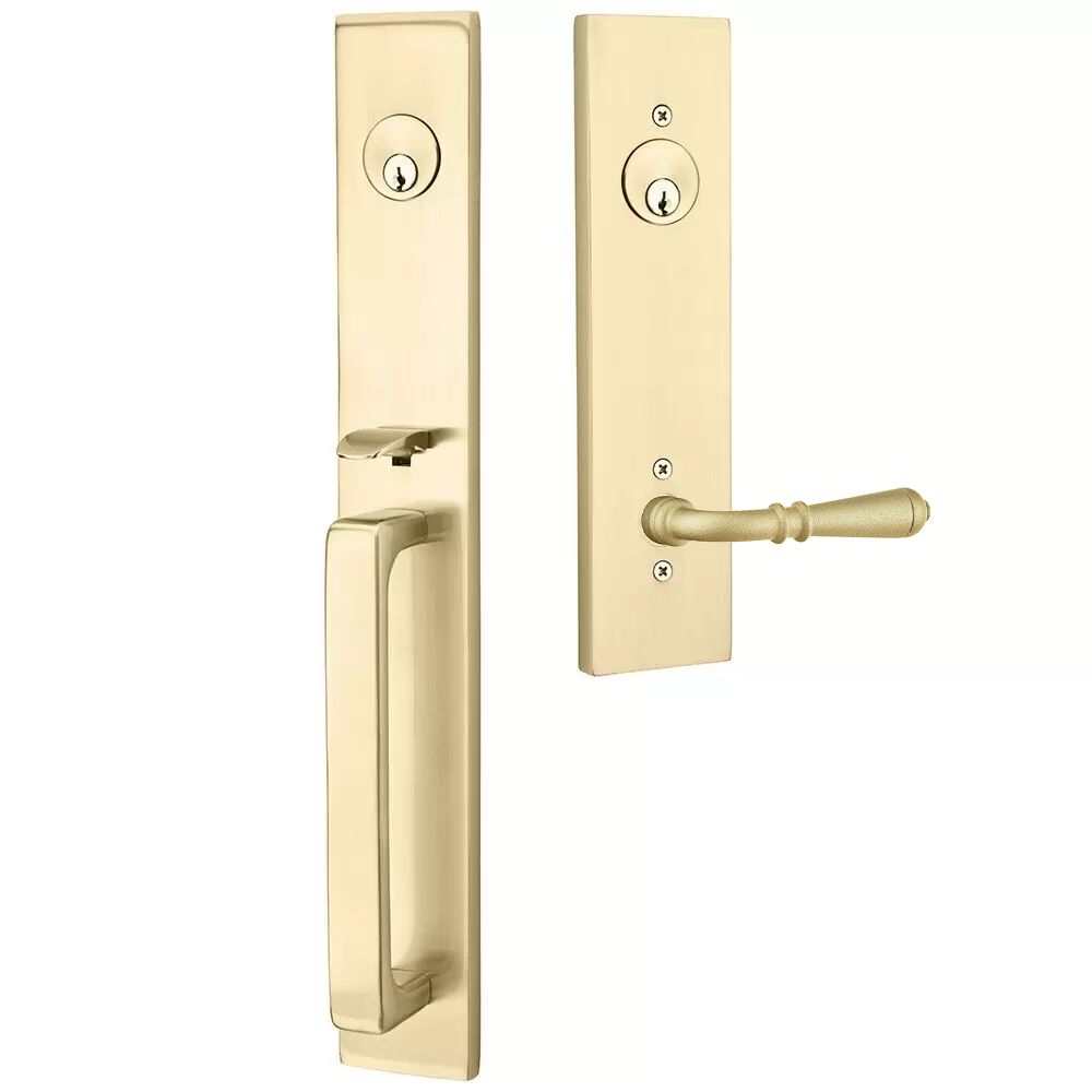 Emtek Lausanne Tubular Entryset Full Length with Normandy Lever