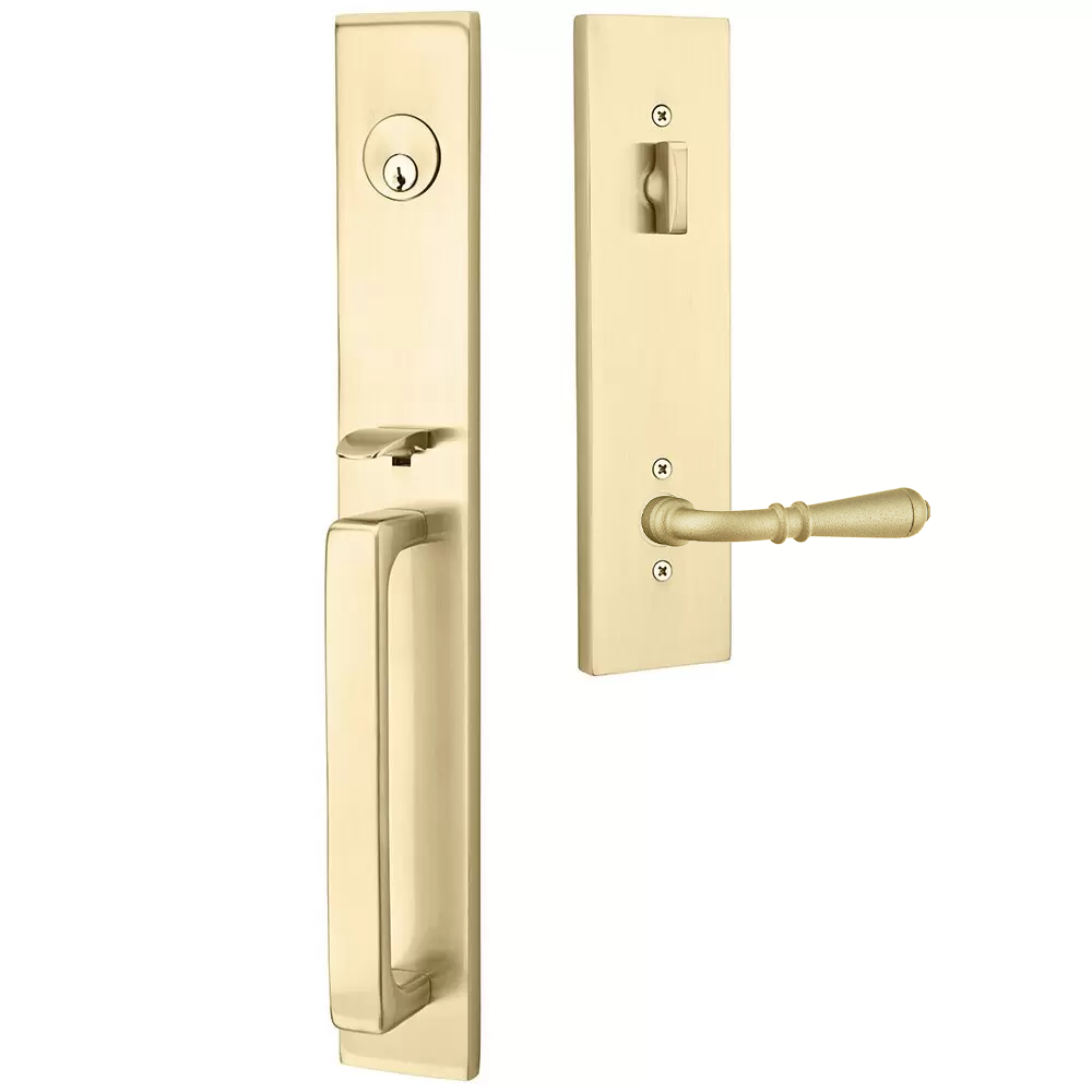 Emtek Lausanne Tubular Entryset Full Length with Normandy Lever