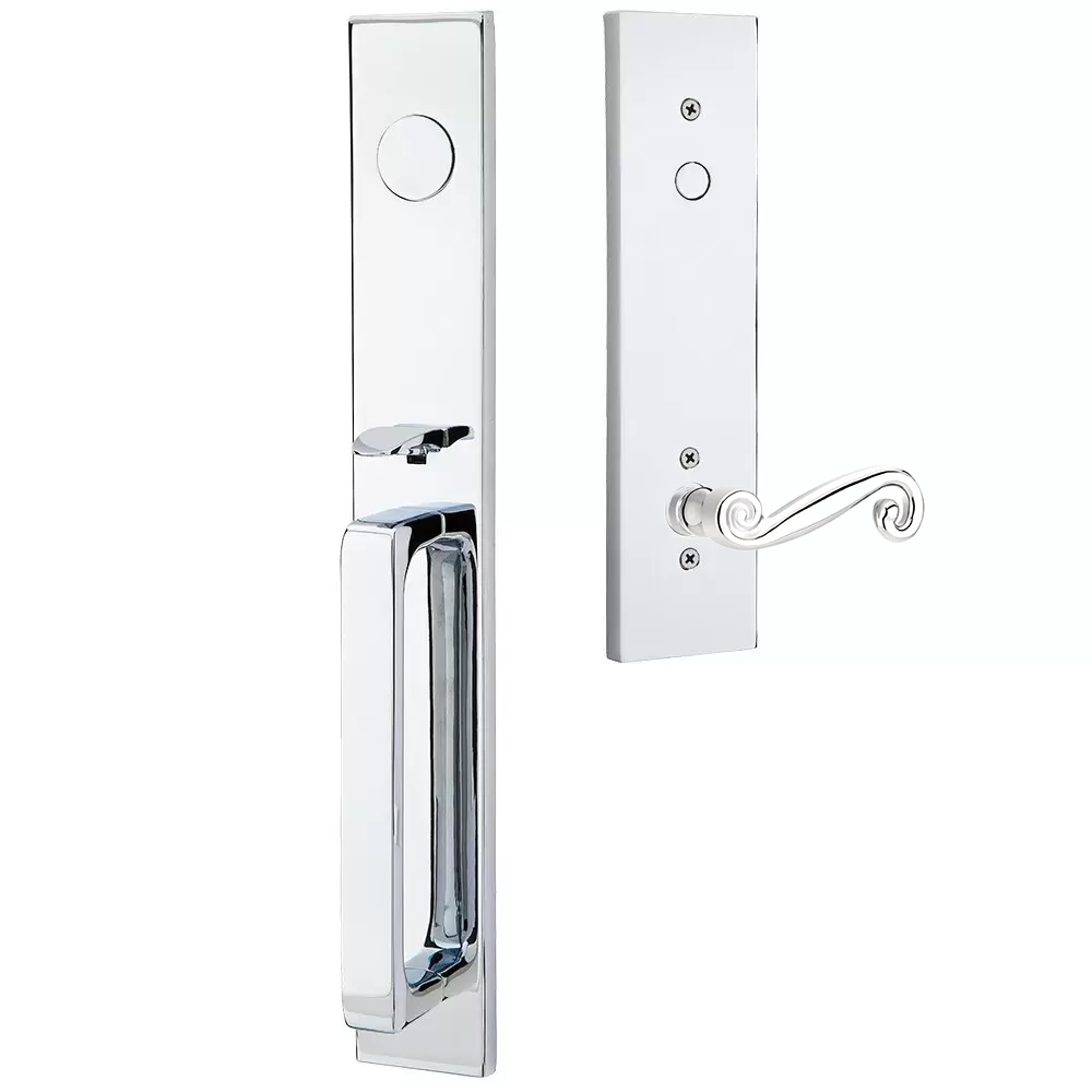 Emtek Lausanne Tubular Entryset Full Length with Rustic Lever