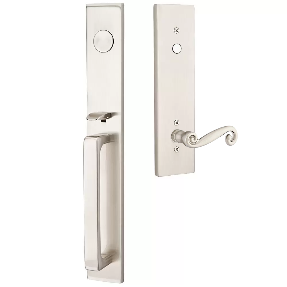Emtek Lausanne Tubular Entryset Full Length with Rustic Lever