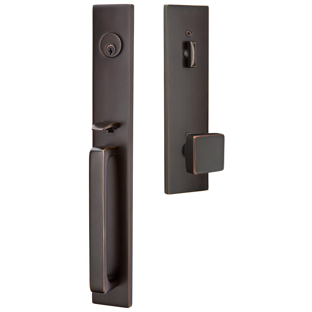 Emtek Lausanne Tubular Entryset Full Length with Square Knob