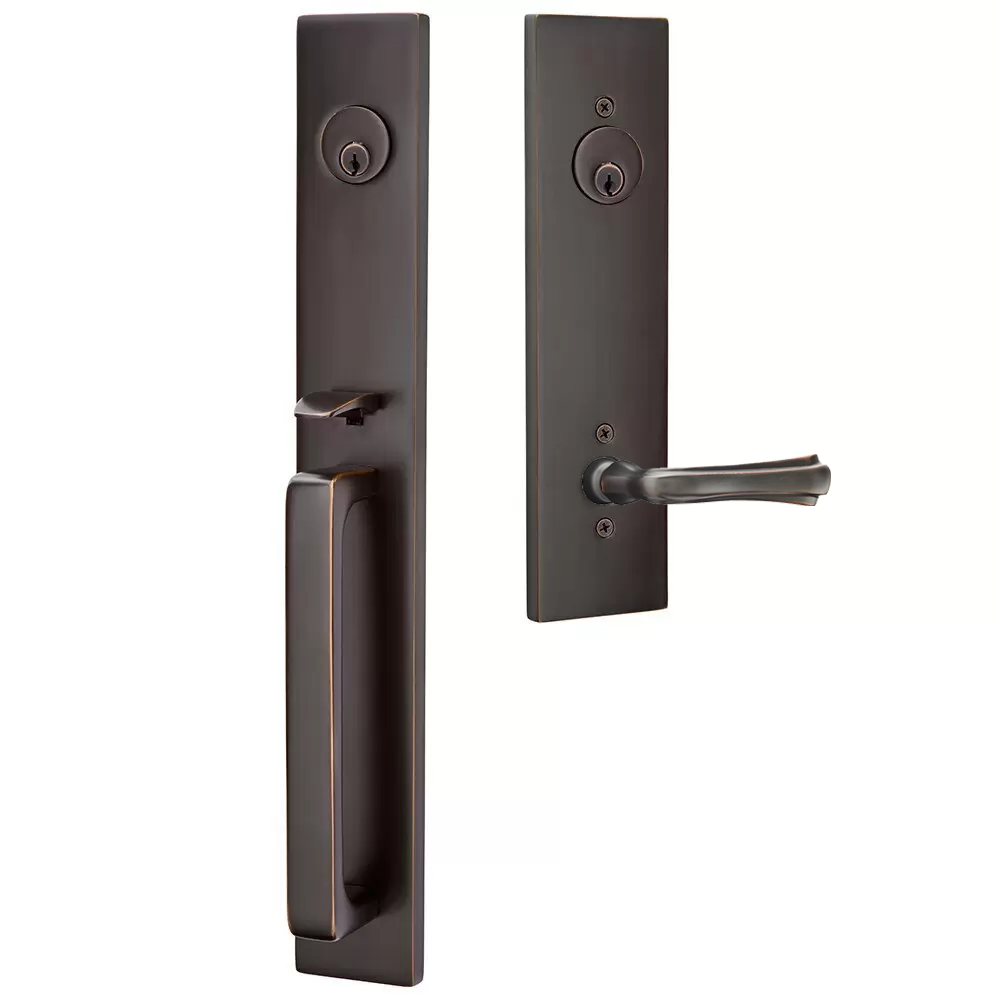 Emtek Lausanne Tubular Entryset Full Length with Wembley Lever