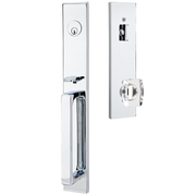 Emtek Lausanne Tubular Entryset Full Length with Windsor Glass Knob