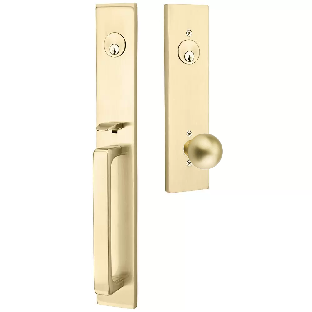 Emtek Lausanne Tubular Entryset Full Length with Orb Knob