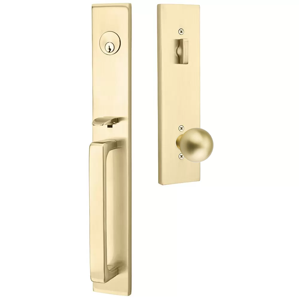 Emtek Lausanne Tubular Entryset Full Length with Orb Knob
