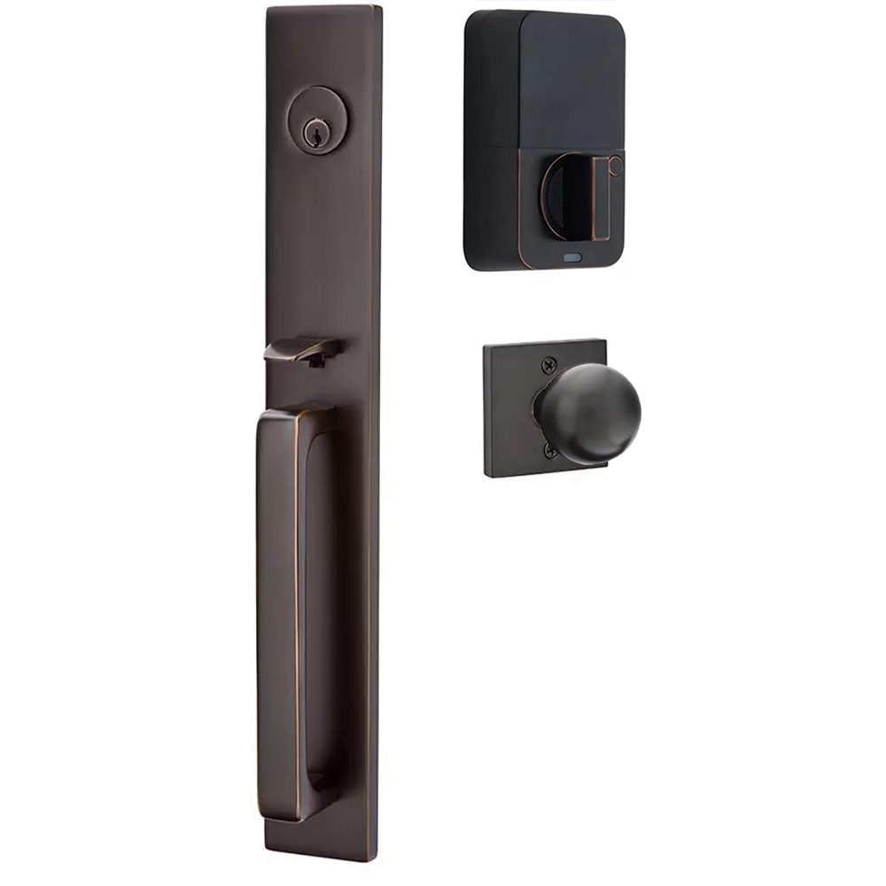 Emtek Lausanne Tubular Entryset Full Length with Orb Knob