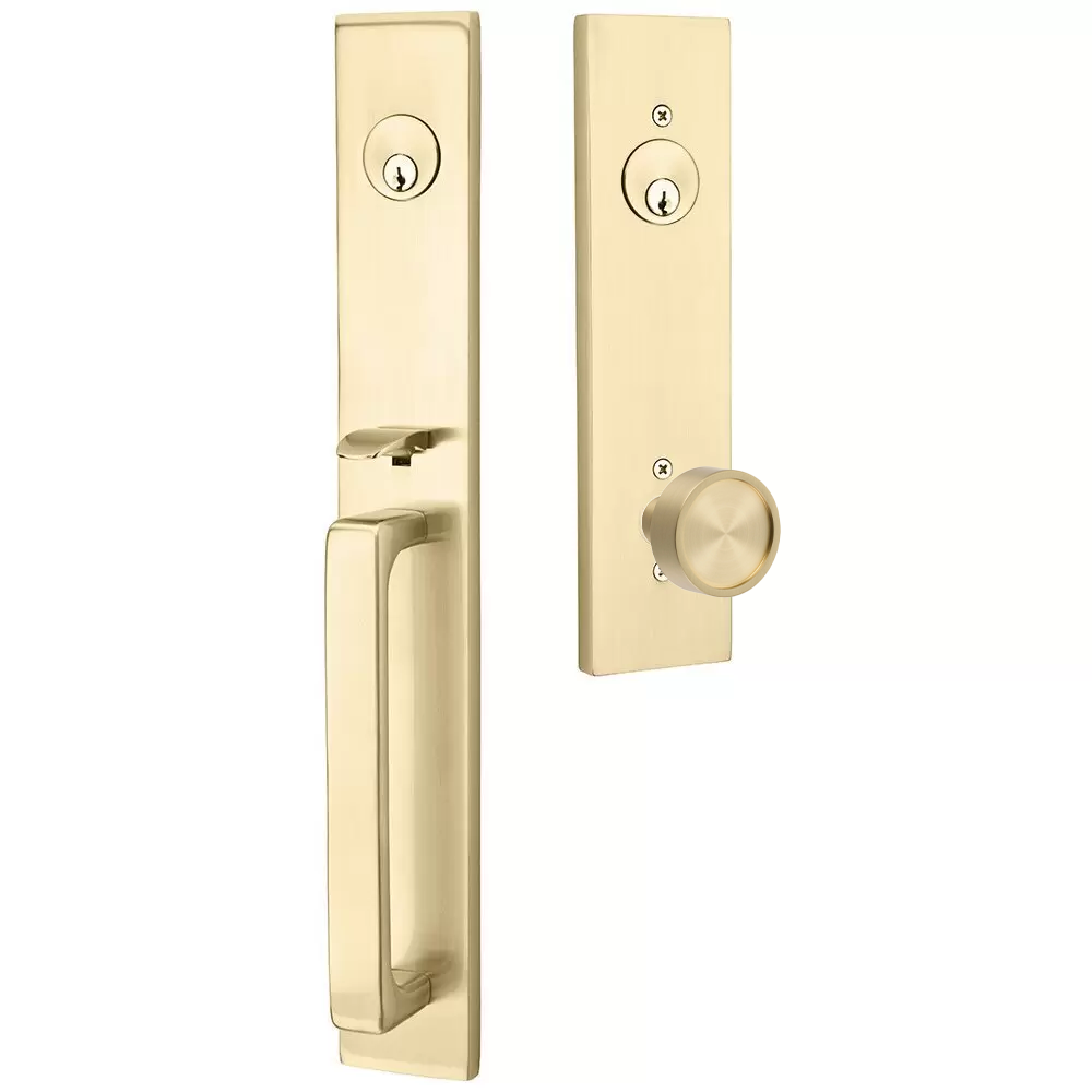 Emtek Lausanne Tubular Entryset Full Length with Verve Knob