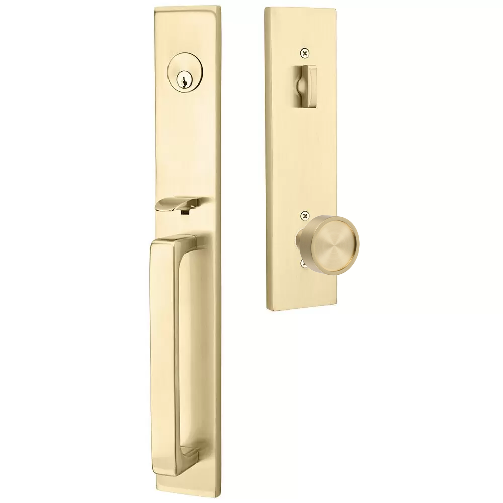 Emtek Lausanne Tubular Entryset Full Length with Verve Knob