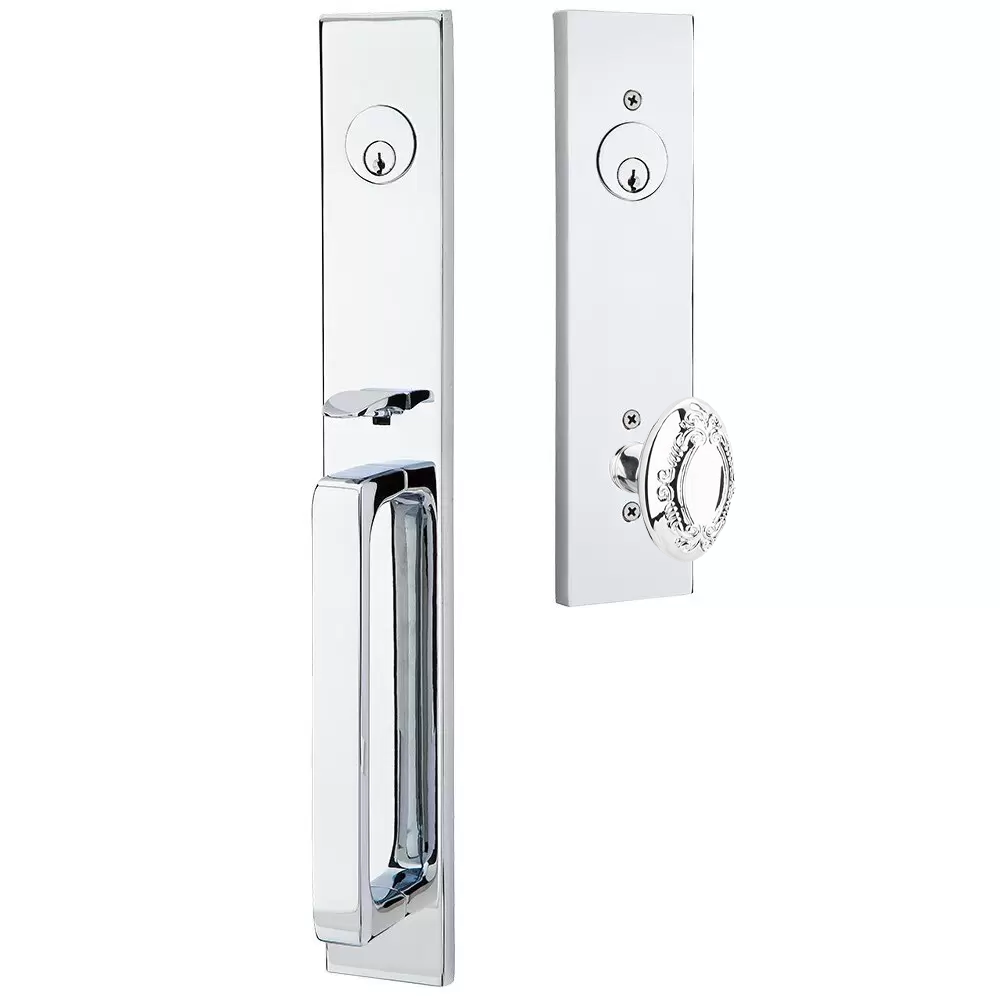 Emtek Lausanne Tubular Entryset Full Length with Victoria Knob