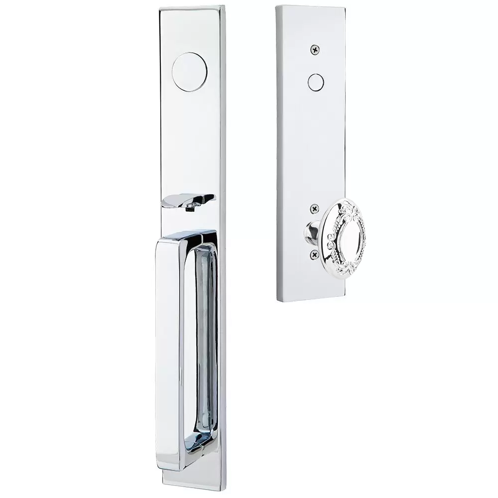 Emtek Lausanne Tubular Entryset Full Length with Victoria Knob