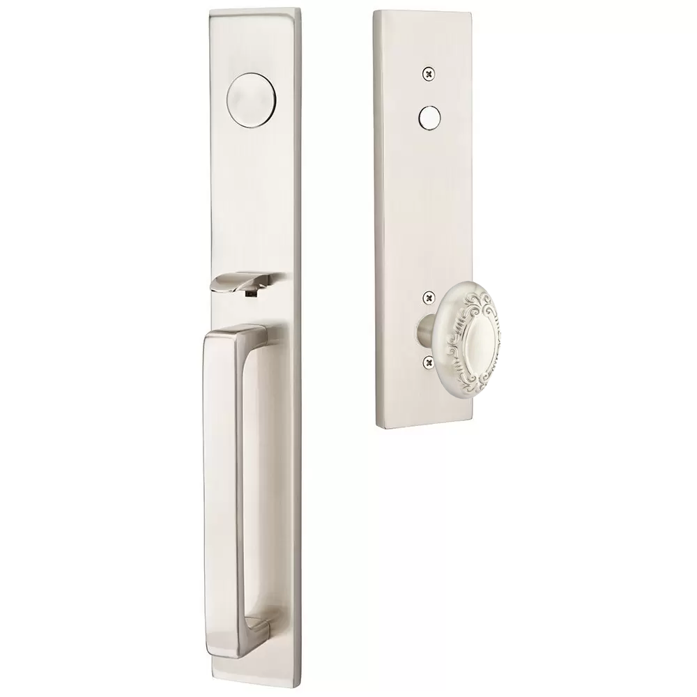 Emtek Lausanne Tubular Entryset Full Length with Victoria Knob