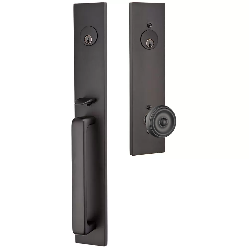 Emtek Lausanne Tubular Entryset Full Length with Waverly Knob